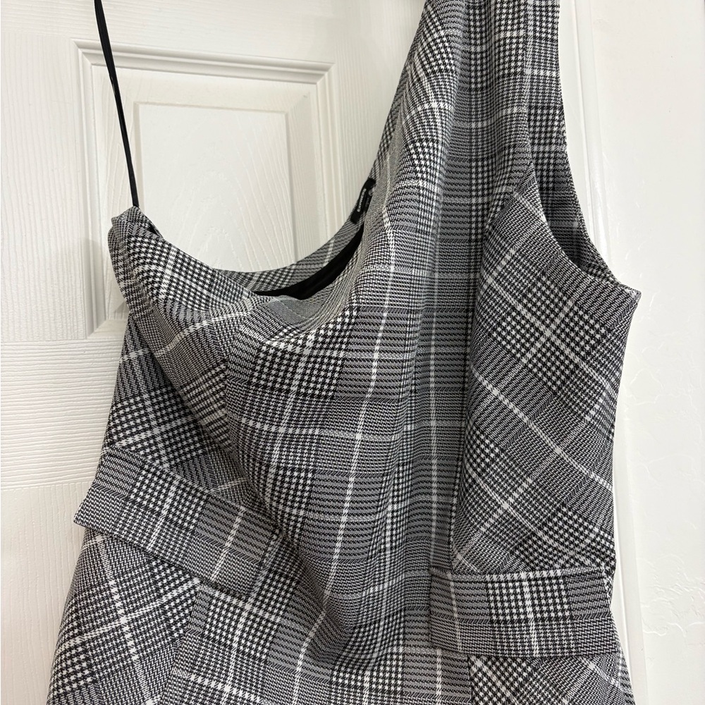 Express Black and White Plaid Blouse